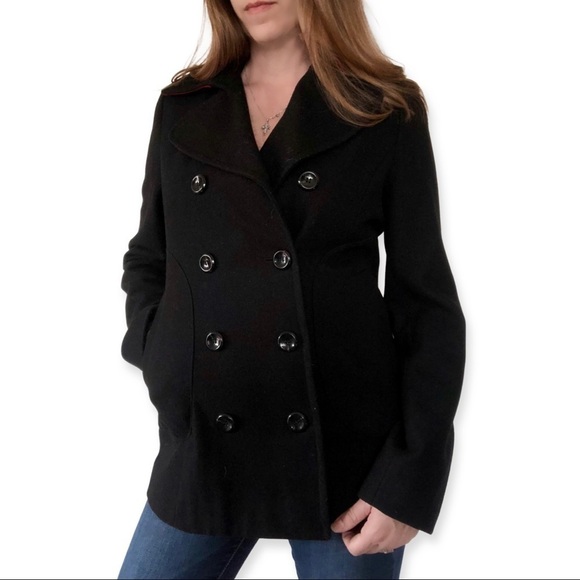 Tommy Hilfiger Jackets & Blazers - Tommy Hilfiger black wool blend Peacot coat jacket 3/4